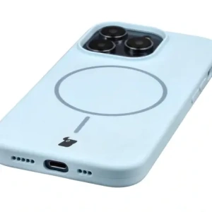 Silikonowe etui z pierścieniem magnetycznym Bizon Soft Case Magnetic do Apple iPhone 14 Pro błękitne
