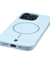 Silikonowe etui z pierścieniem magnetycznym Bizon Soft Case Magnetic do Apple iPhone 14 Pro błękitne