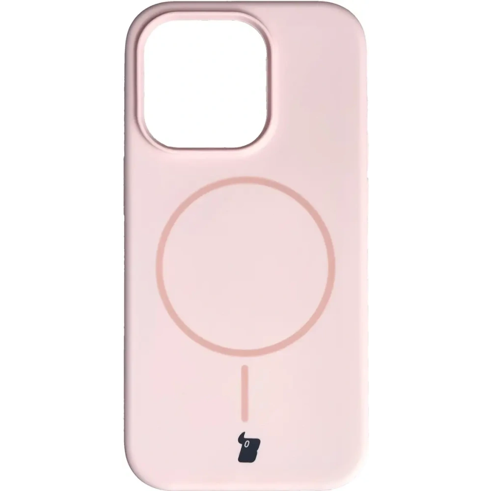 Silikonowe etui z pierścieniem magnetycznym Bizon Soft Case Magnetic do Apple iPhone 14 Pro jasnoróżowe