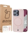 Silikonowe etui z pierścieniem magnetycznym Bizon Soft Case Magnetic do Apple iPhone 14 Pro jasnoróżowe
