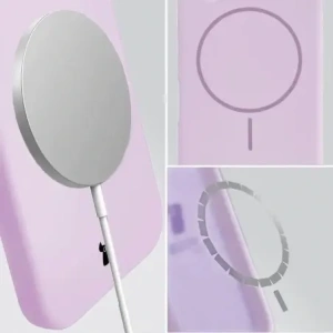 Silikonowe etui z pierścieniem magnetycznym Bizon Soft Case Magnetic do Apple iPhone 14 Pro jasnofioletowe