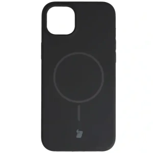 Silikonowe etui z pierścieniem magnetycznym Bizon Soft Case Magnetic do Apple iPhone 15 Plus czarne