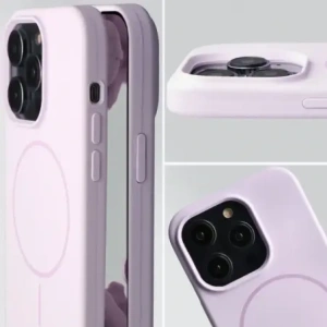 Silikonowe etui z pierścieniem magnetycznym Bizon Soft Case Magnetic do Apple iPhone 14 Pro jasnofioletowe
