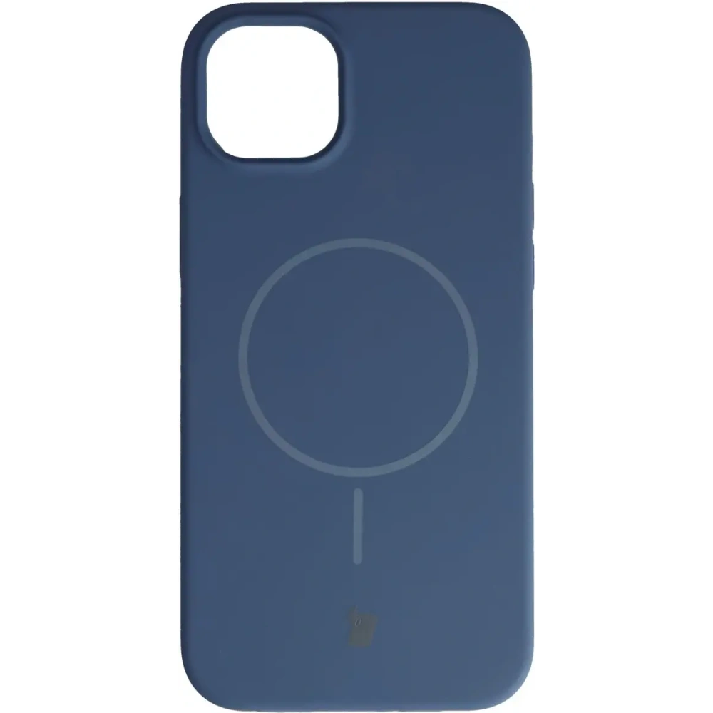 Silikonowe etui z pierścieniem magnetycznym Bizon Soft Case Magnetic do Apple iPhone 15 Plus granatowe