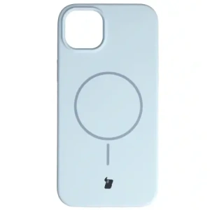 Silikonowe etui z pierścieniem magnetycznym Bizon Soft Case Magnetic do Apple iPhone 15 Plus błękitne