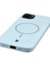 Silikonowe etui z pierścieniem magnetycznym Bizon Soft Case Magnetic do Apple iPhone 15 Plus błękitne