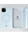 Silikonowe etui z pierścieniem magnetycznym Bizon Soft Case Magnetic do Apple iPhone 15 Plus błękitne