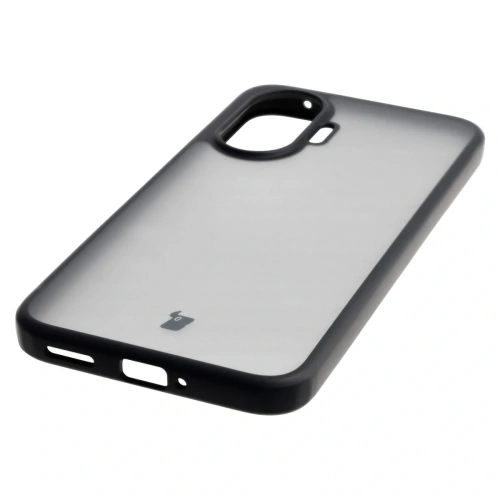 Etui Bizon Case Angelo do Xiaomi POCO F7 przydymione z czarną ramką