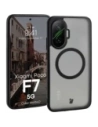 Etui z pierścieniem magnetycznym Bizon Case MatteO do Xiaomi POCO F7 przydymione-czarne