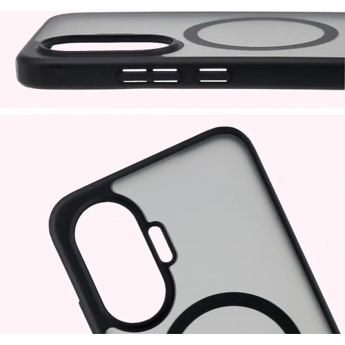 Etui z pierścieniem magnetycznym Bizon Case MatteO do Xiaomi POCO F7 przydymione-czarne