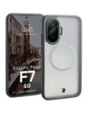 Etui z pierścieniem magnetycznym Bizon Case MatteO do Xiaomi POCO F7 przydymione-szare