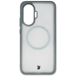 Etui z pierścieniem magnetycznym Bizon Case MatteO do Xiaomi POCO F7 przydymione-szare