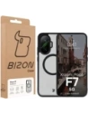 Etui z pierścieniem magnetycznym Bizon Case MatteO do Xiaomi POCO F7 przydymione-czarne