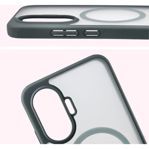 Etui z pierścieniem magnetycznym Bizon Case MatteO do Xiaomi POCO F7 przydymione-szare