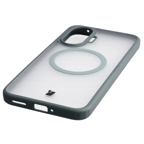 Etui z pierścieniem magnetycznym Bizon Case MatteO do Xiaomi POCO F7 przydymione-szare