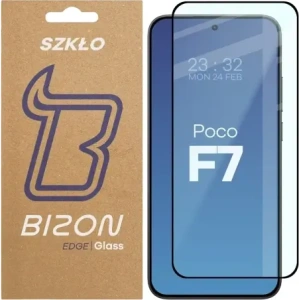 Szkło hartowane Bizon Glass Edge 2 do Xiaomi POCO F7 czarna ramka