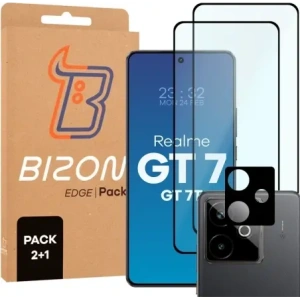 2x szkło na ekran + 1x szkło na aparat Bizon Edge 2 Pack do Realme GT 7 / 7T