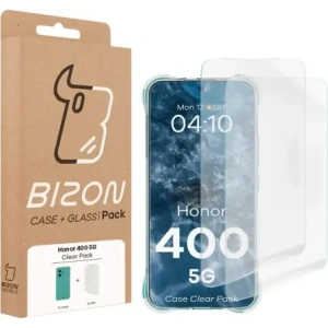 Elastyczne etui + 2x folia na ekran Bizon Case Clear Pack do Honor 400