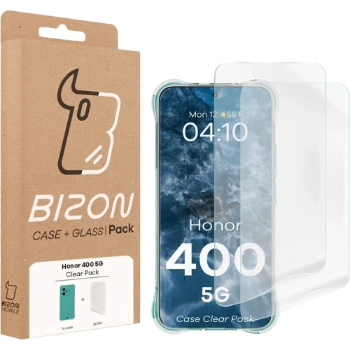 Elastyczne etui + 2x folia na ekran Bizon Case Clear Pack do Honor 400