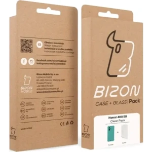 Elastyczne etui + 2x folia na ekran Bizon Case Clear Pack do Honor 400