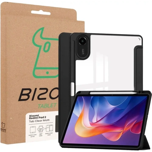 Etui z klapką Bizon Case Tab Clear Matt do Xiaomi Redmi Pad 2 czarne