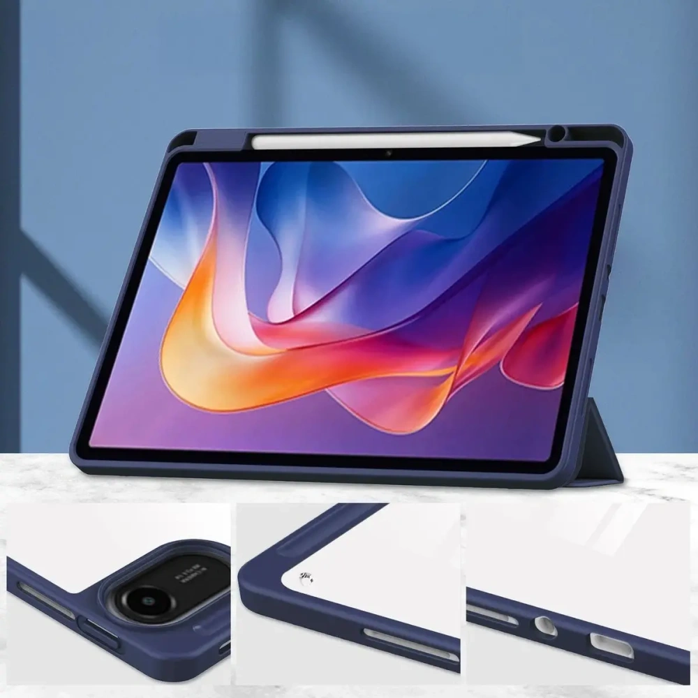 Etui z klapką Bizon Case Tab Clear Matt do Xiaomi Redmi Pad 2 granatowe