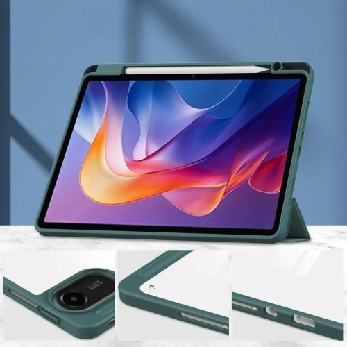 Etui z klapką Bizon Case Tab Clear Matt do Xiaomi Redmi Pad 2 ciemnozielone