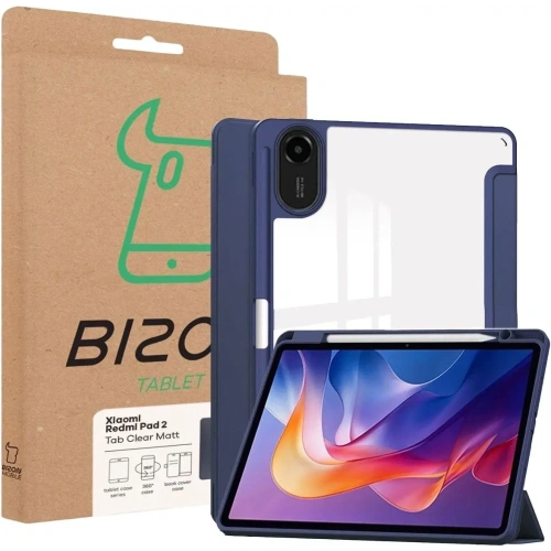 Etui z klapką Bizon Case Tab Clear Matt do Xiaomi Redmi Pad 2 granatowe