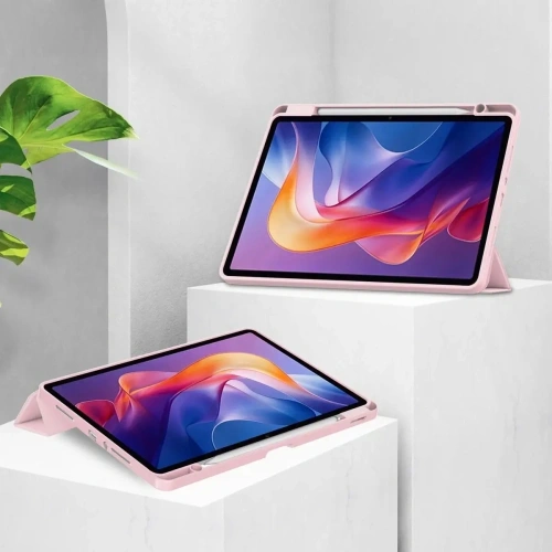 Etui z klapką Bizon Case Tab Clear Matt do Xiaomi Redmi Pad 2 różowe