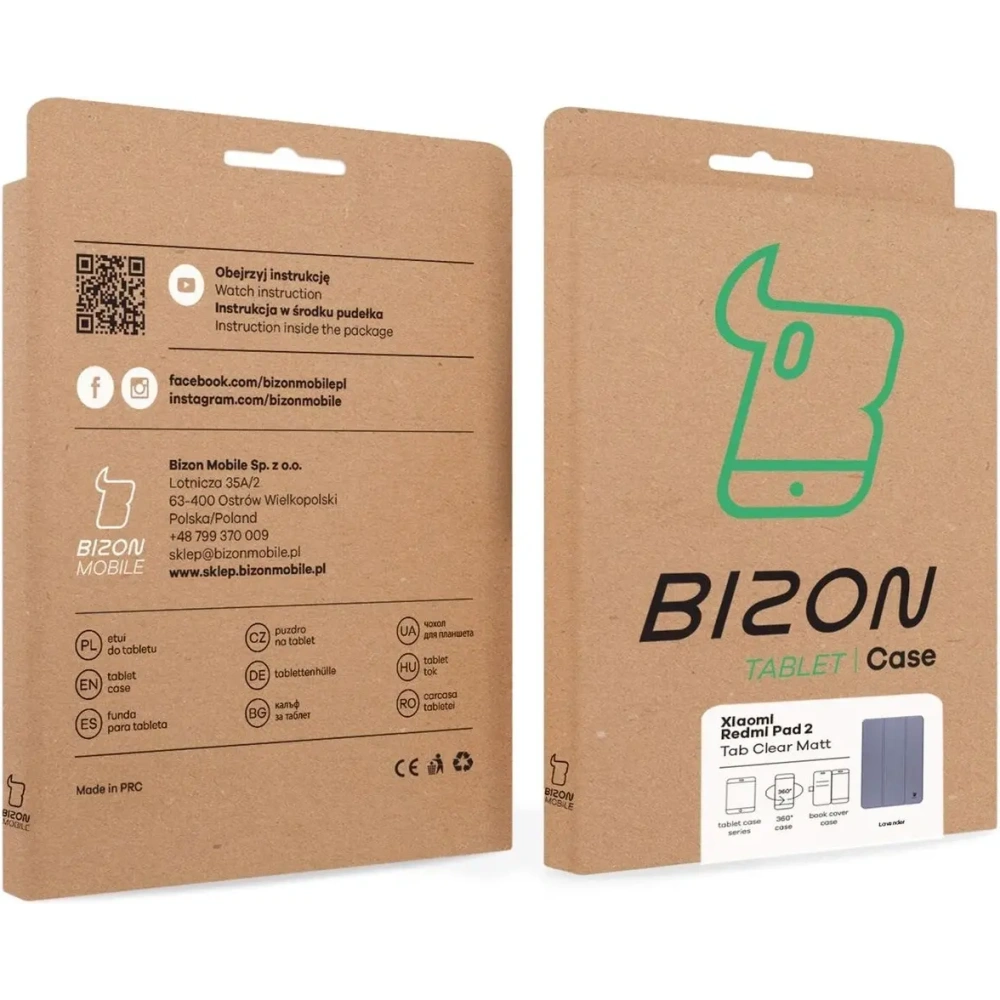 Etui z klapką Bizon Case Tab Clear Matt do Xiaomi Redmi Pad 2 lawendowe