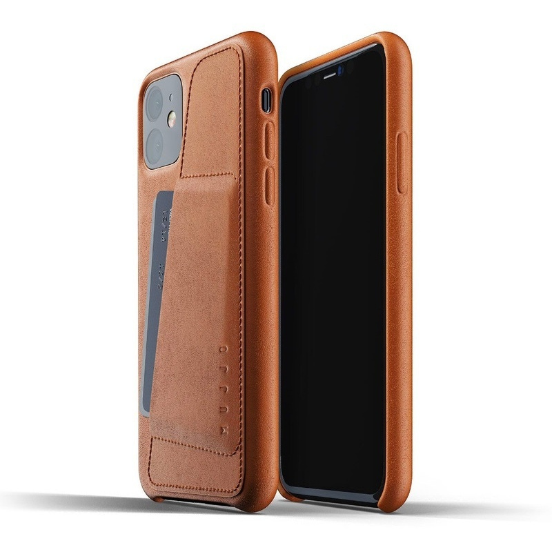Mujjo Distributor - 8718546172243 - MUJ020BR - Mujjo Full Leather Wallet Case Apple iPhone 11 (brown) - B2B homescreen