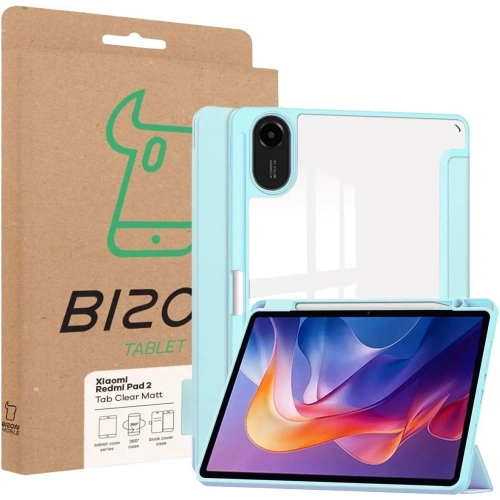 Etui z klapką Bizon Case Tab Clear Matt do Xiaomi Redmi Pad 2 błękitne