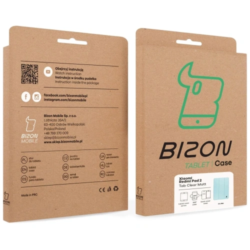 Etui z klapką Bizon Case Tab Clear Matt do Xiaomi Redmi Pad 2 błękitne