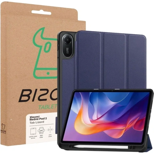 Etui z klapką Bizon Case Tab Lizard do Xiaomi Redmi Pad 2 granatowe