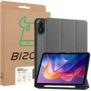 Etui z klapką Bizon Case Tab Lizard do Xiaomi Redmi Pad 2 szare