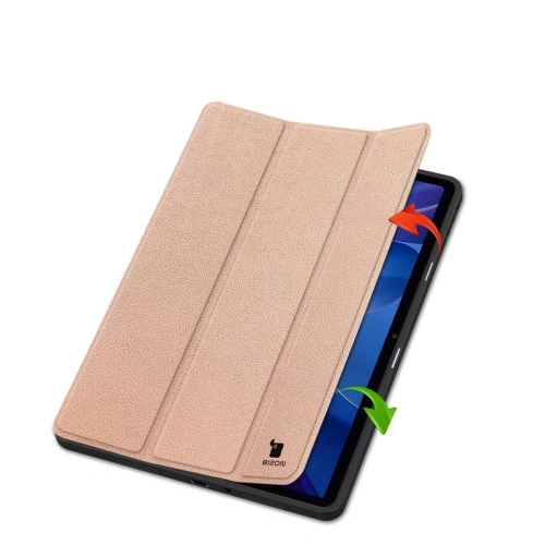 Etui z klapką Bizon Case Tab Lizard do Xiaomi Redmi Pad 2 różowozłote