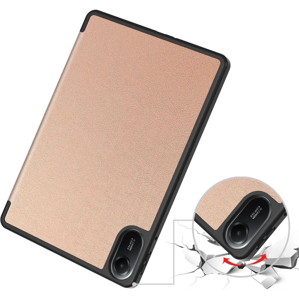 Etui z klapką Bizon Case Tab Lizard do Xiaomi Redmi Pad 2 różowozłote