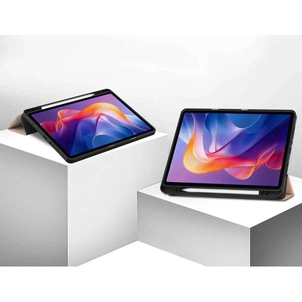 Etui z klapką Bizon Case Tab Lizard do Xiaomi Redmi Pad 2 różowozłote