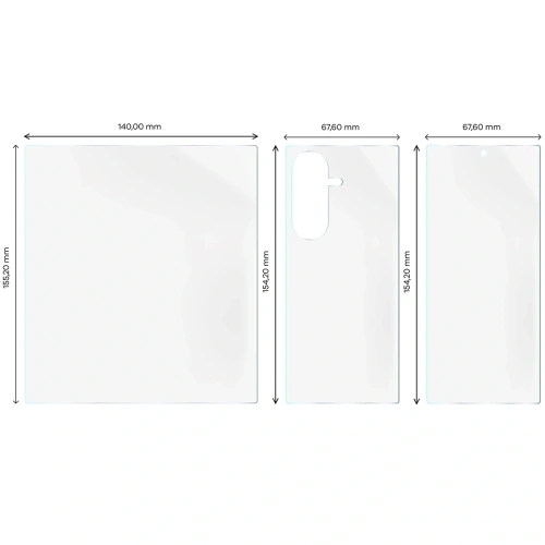 Folia hydrożelowa na tył, przód i środek Bizon Glass Hydrogel Set do Samsung Galaxy Z Fold7