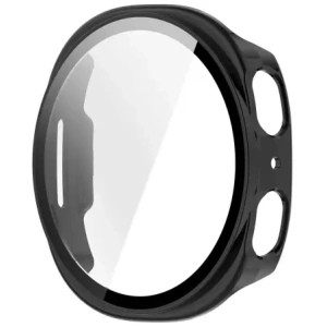 Etui ze szkłem do zegarka Bizon Case+Glass Watch do Samsung Galaxy Watch 8 44mm czarne