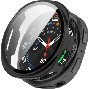 Etui ze szkłem do zegarka Bizon Case+Glass Watch do Samsung Galaxy Watch 8 44mm czarne
