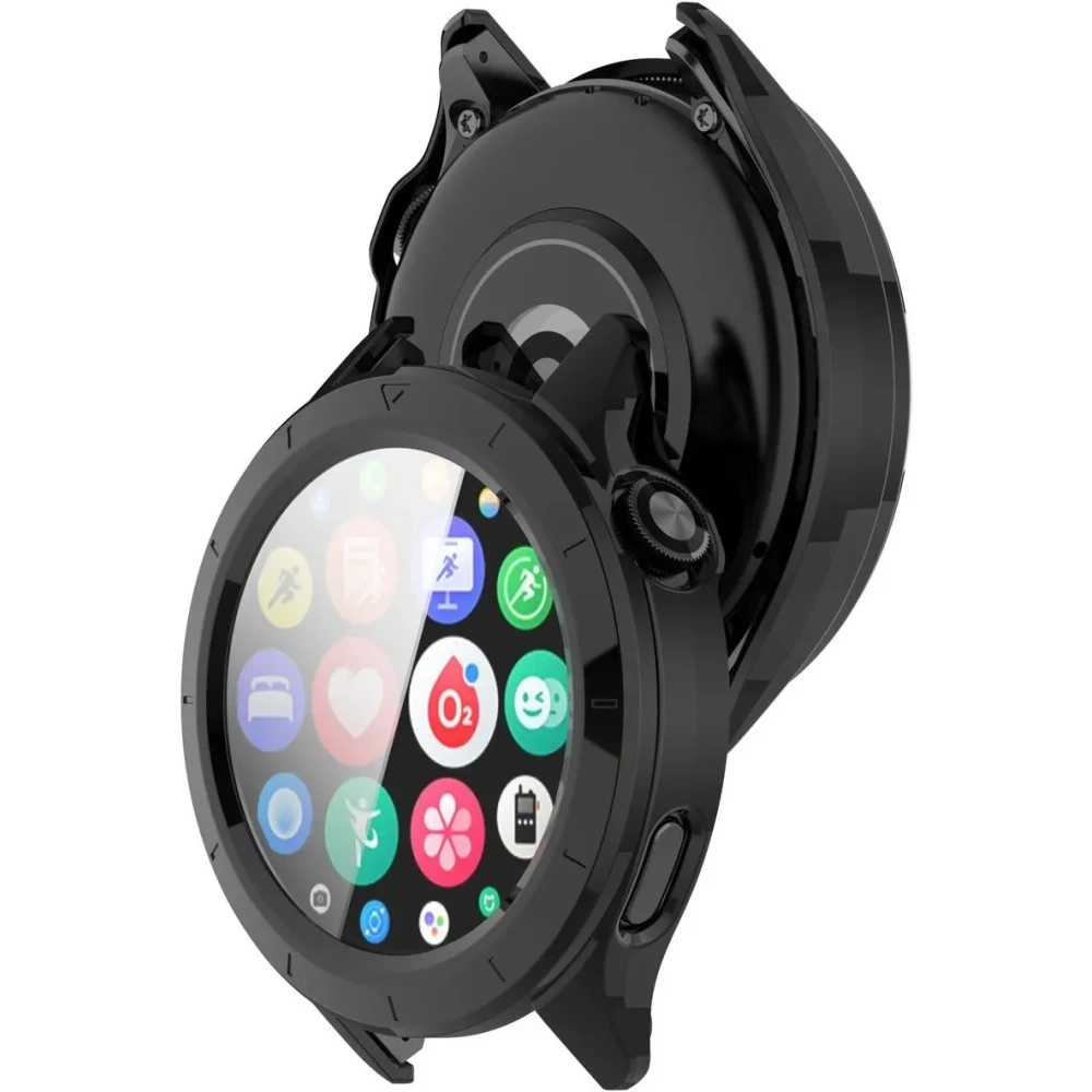 Etui ze szkłem do zegarka Bizon Case+Glass Watch do Xiaomi Watch S4 czarne