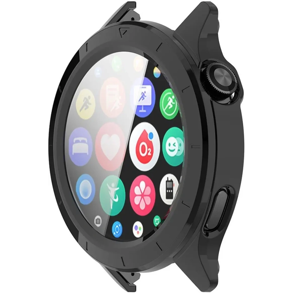 Etui ze szkłem do zegarka Bizon Case+Glass Watch do Xiaomi Watch S4 czarne