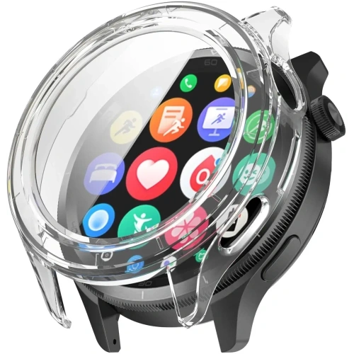 Etui ze szkłem do zegarka Bizon Case+Glass Watch do Xiaomi Watch S4 przezroczyste