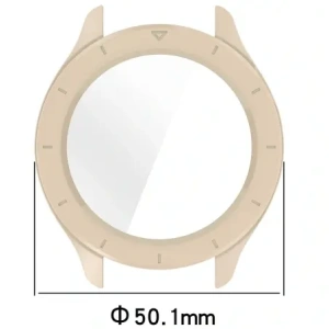 Etui ze szkłem do zegarka Bizon Case+Glass Watch do Xiaomi Watch S4 beżowe