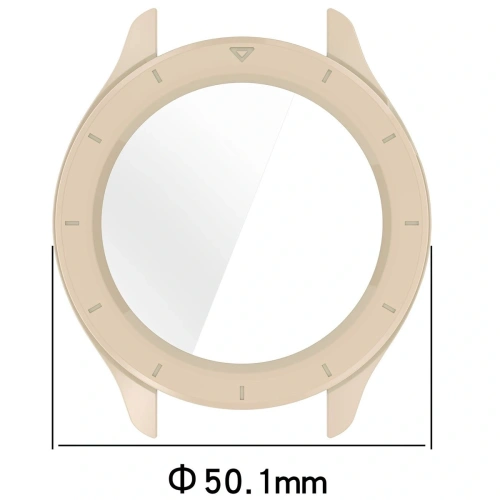 Etui ze szkłem do zegarka Bizon Case+Glass Watch do Xiaomi Watch S4 beżowe