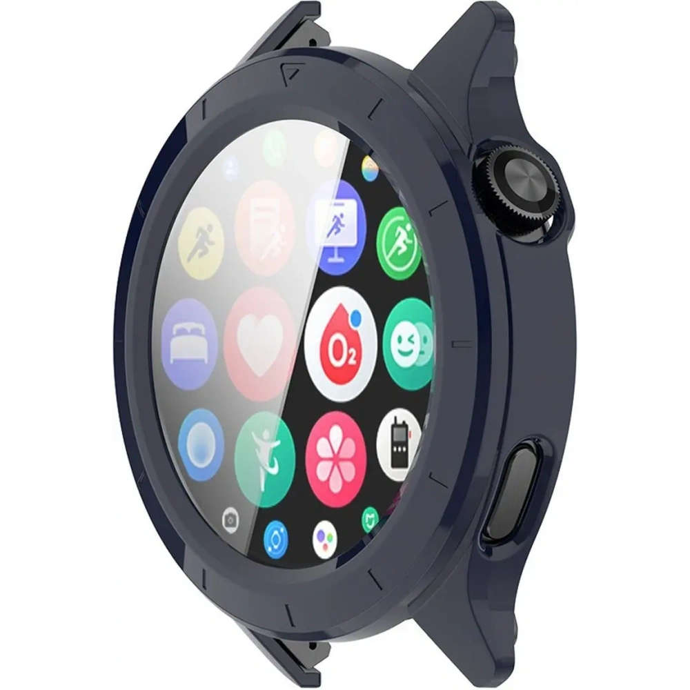 Etui ze szkłem do zegarka Bizon Case+Glass Watch do Xiaomi Watch S4 niebieskie