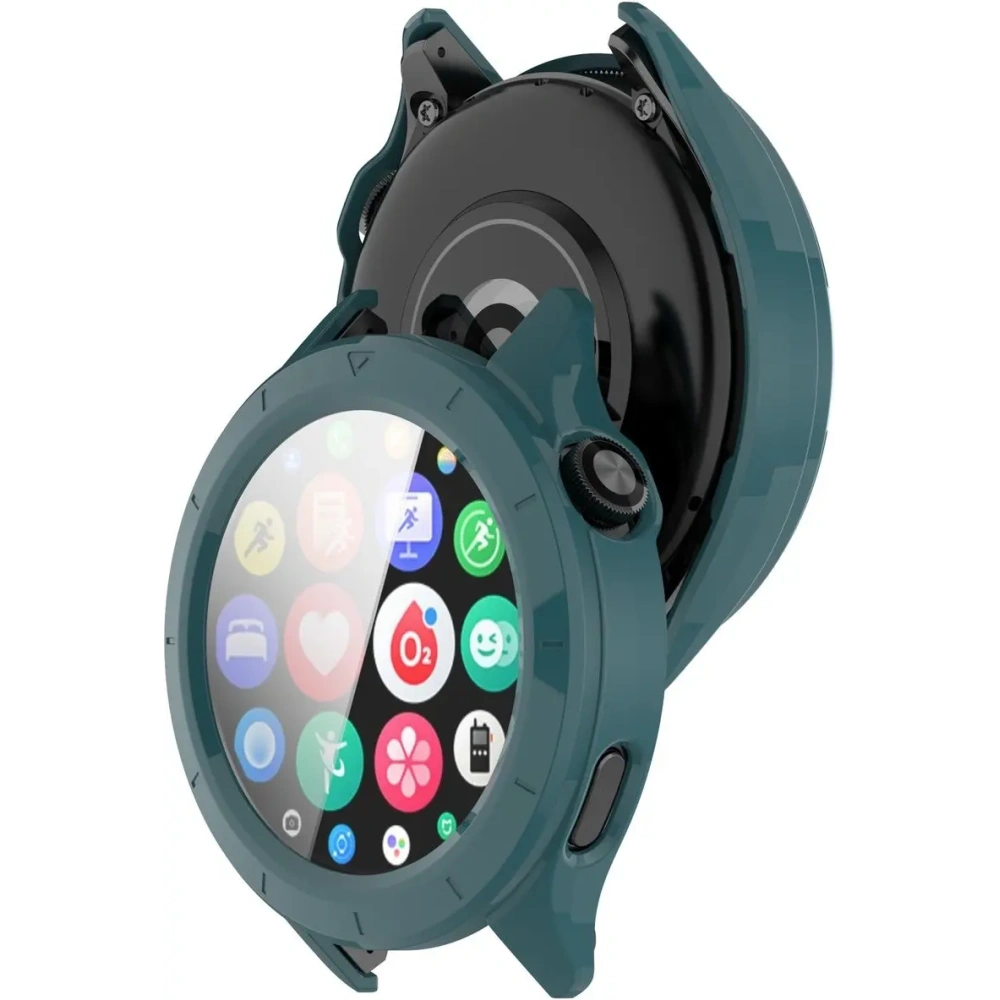 Etui ze szkłem do zegarka Bizon Case+Glass Watch do Xiaomi Watch S4 zielone