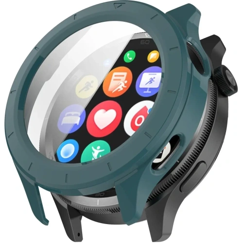 Etui ze szkłem do zegarka Bizon Case+Glass Watch do Xiaomi Watch S4 zielone