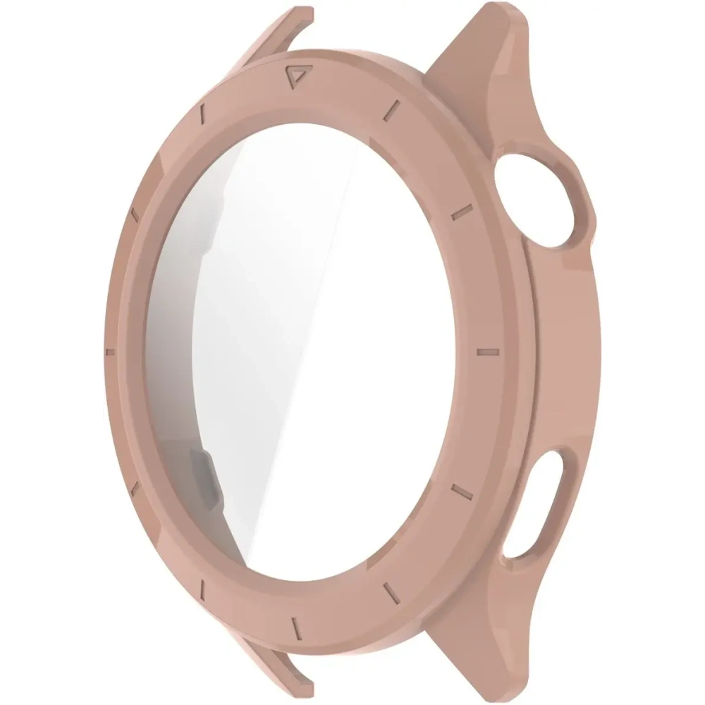Etui ze szkłem do zegarka Bizon Case+Glass Watch do Xiaomi Watch S4 różowe